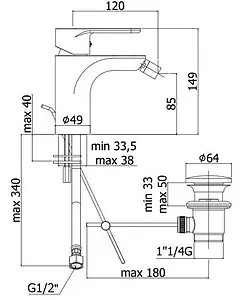 Смеситель для биде Paffoni Green хром GR135CR Смеситель для биде Paffoni Green хром GR135CR, 2