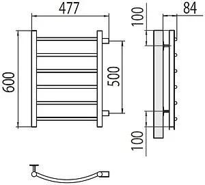 Полотенцесушитель водяной лесенка Terminus Классик П6 400х600 бп500 полированная сталь 4670078530196, 2
