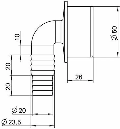 Отвод для бытовой техники в канализацию VIRPlast 10981327