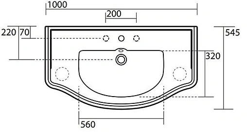 Раковина Kerasan Retro 100 черный 105004*1