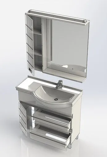 Шкаф-зеркало Aquanet Доминика 90 белый 176571