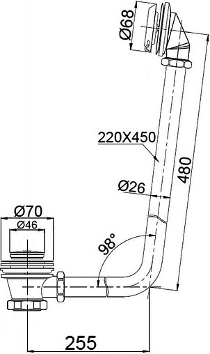 Слив-перелив для ванны без гидрозатвора BelBagno бронза BB567-OVF-BRN Слив-перелив для ванны без гидрозатвора BelBagno бронза BB567-OVF-BRN