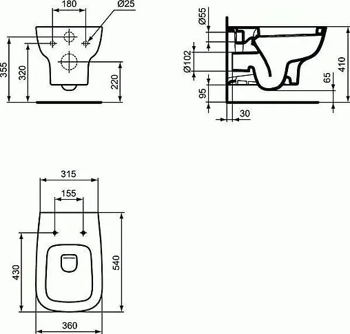 Унитаз подвесной Ideal Standard Esedra белый T281401