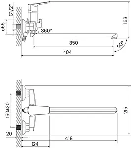 Смеситель для ванны с длинным изливом IDDIS Vibe хром VIBSBL2i10WA Смеситель для ванны с длинным изливом IDDIS Vibe хром VIBSBL2i10WA, 2