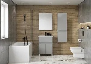 Шкаф-пенал подвесной Aquaton Форес 40 туманный серый 1A278603FR4D0, 4