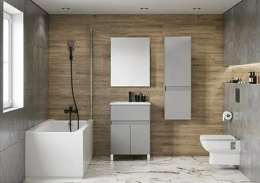 Шкаф-пенал подвесной Aquaton Форес 40 туманный серый 1A278603FR4D0