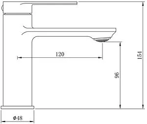 Смеситель для раковины Osgard Fendi Black чёрный матовый 68013 Смеситель для раковины Osgard Fendi Black чёрный матовый 68013, 2