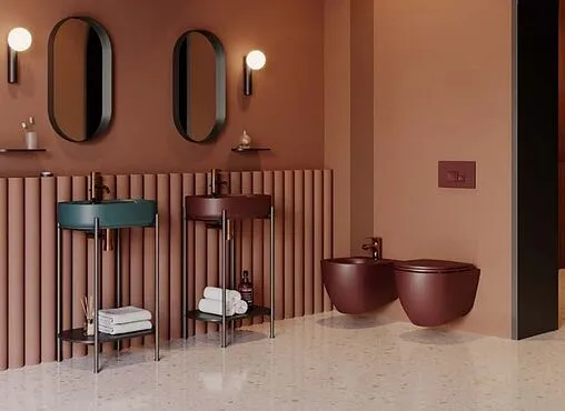 Биде подвесное ISVEA Infinity бордовый 10NF41001SV-2R