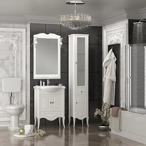 Шкаф-пенал напольный Opadiris Брунелла 38 R белый матовый 00-00004340