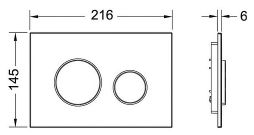 Клавиша смыва для унитаза TECEloop 9240627 рамка/белый, кнопки/хром глянцевый