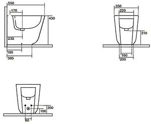 Биде напольное Kerasan Tribeca черный матовый 512031, 3