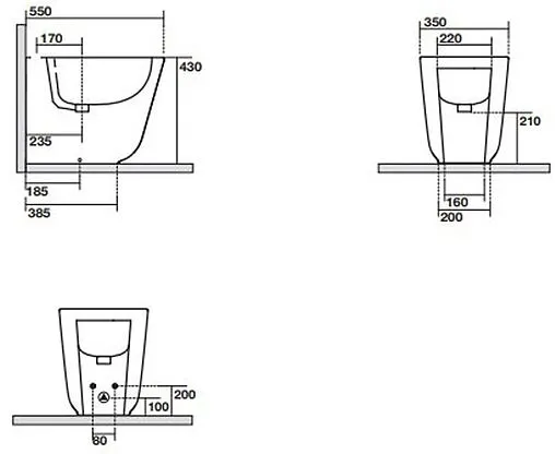 Биде напольное Kerasan Tribeca черный матовый 512031