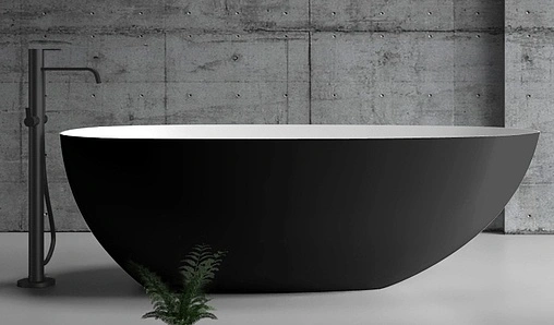 Ванна акриловая отдельностоящая Abber 170x80 белый/панель Black matte AB9211MB