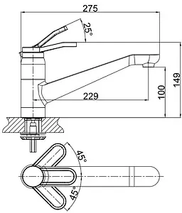 Смеситель для кухни D&K Venice Rialto хром DA1062341, 2