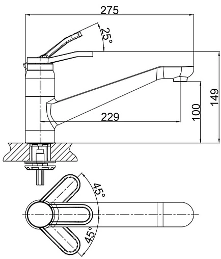 Смеситель для кухни D&amp;K Venice Rialto хром DA1062341
