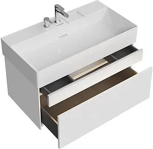 Тумба-умывальник подвесная Kerama Marazzi Logica 90 белоснежный LOG.90.2\WHT+LO.wb.90.2+LO.dis.02\CR Тумба-умывальник подвесная Kerama Marazzi Logica 90 белоснежный LOG.90.2\WHT+LO.wb.90.2+LO.dis.02\CR, 4