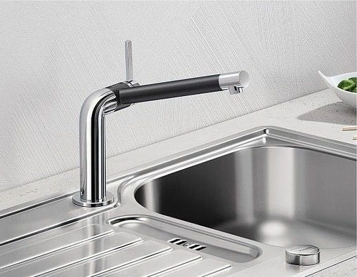 Смеситель для кухни Blanco Seda хром/чёрный 519063