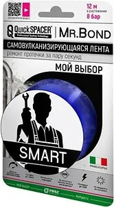 Лента самовулканизирующаяся 24 x 0,5мм x 3м синяя Mr.Bond QuickSPACER SMART 201250005 Лента самовулканизирующаяся 24 x 0,5мм x 3м синяя Mr.Bond QuickSPACER SMART 201250005, 1
