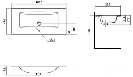Раковина Santek Элина 100 белый 1WH501627