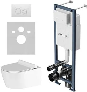 Комплект 6 в 1 Am.Pm Jupiter IS110101.DX77C1700 с кнопкой белый глянцевый Комплект 6 в 1 Am.Pm Jupiter IS110101.DX77C1700 с кнопкой белый глянцевый, 1