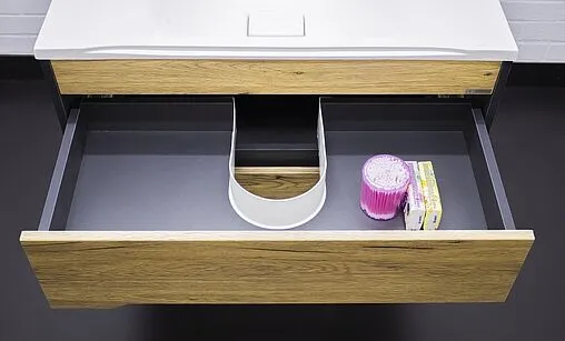 Тумба под умывальник подвесная Домино Karat 80 дуб вотан/антрацит DK3202T