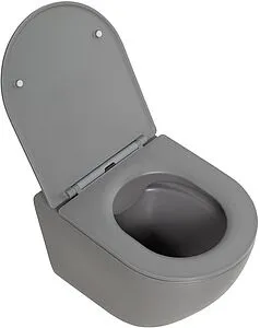 Унитаз подвесной безободковый BelBagno Colorato серый матовый BB062CHR-GR Унитаз подвесной безободковый BelBagno Colorato серый матовый BB062CHR-GR, 3