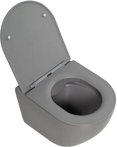 Унитаз подвесной безободковый BelBagno Colorato серый матовый BB062CHR-GR