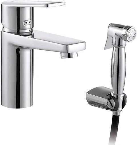 Смеситель для раковины с гигиеническим душем D&amp;K Rhein Lessing хром DA1322601