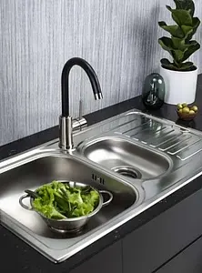Мойка кухонная Omoikiri Kashiogawa 86-2-IN нержавеющая сталь 4993454, 3
