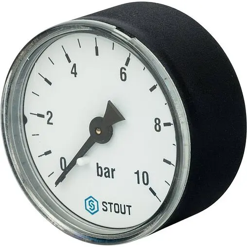 Манометр аксиальный Stout 50мм 10 бар ¼&quot; SIM-0009-501008