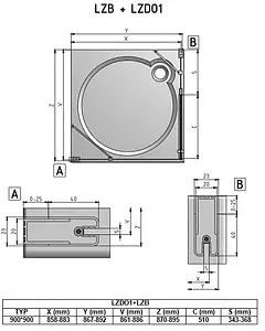 Душевое ограждение 900x900мм прозрачное стекло Roltechnik Lega Lift Line LZDO1+LZB/900*900 226-9000000-00-02+228-9000000-00-02, 2