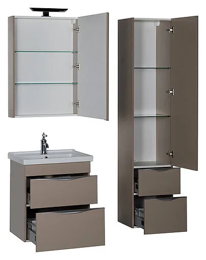 Шкаф-пенал подвесной Aquanet Эвора капучино 183996