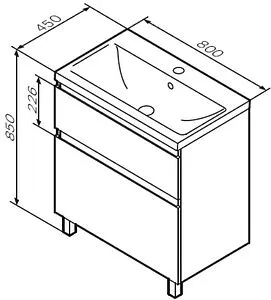 Тумба под умывальник напольная Am.Pm X-Joy 80 белый/светлое дерево M85AFSX0802WG, 2
