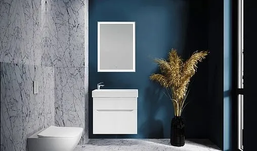 Тумба-умывальник подвесная Raval Brik 65 белый Brk.01.65/P/W/RL+17065-KL