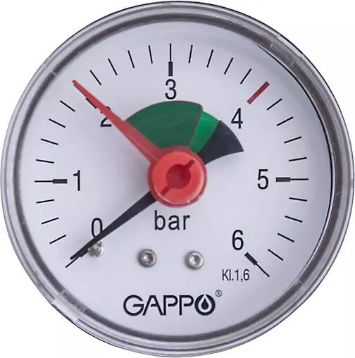 Манометр аксиальный Gappo 50мм 6 бар ¼&quot; G1471.6