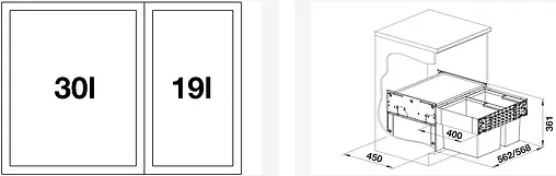 Мусорная система Blanco Select II 60/2 526203