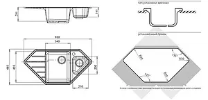 Мойка кухонная GranFest Corner C-950E бежевый Мойка кухонная GranFest Corner C-950E бежевый, 2