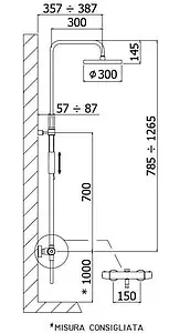 Душевая система с термостатом для душа Paffoni Birillo хром ZCOL646KLIQCR Душевая система с термостатом для душа Paffoni Birillo хром ZCOL646KLIQCR, 2