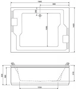 Ванна акриловая Cezares Plane 190x145 Ванна акриловая Cezares Plane 190x145, 2