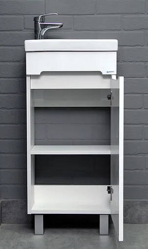 Тумба-умывальник напольная Айсберг Аура 40 белый DA2504T+S-UM-COM40/1-w