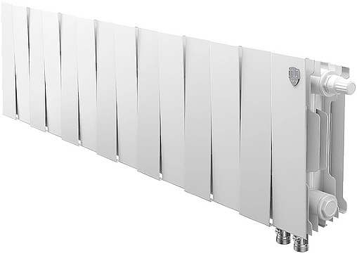 Радиатор биметаллический 14 секции нижнее правое подключение Royal Thermo PianoForte VD 200 Bianco Traffico RTPBTVDR20014