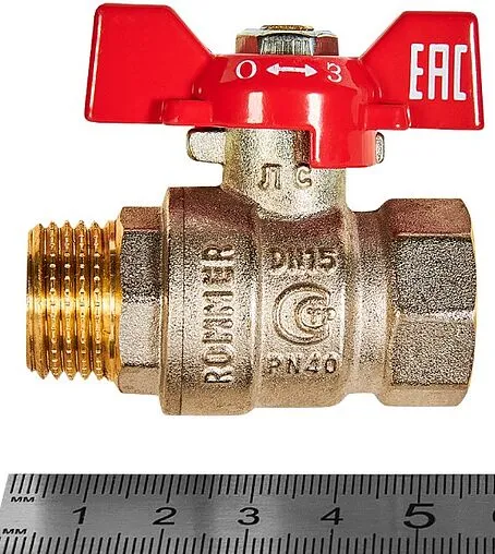 Кран шаровый ½&quot;в x ½&quot;н Rommer ГОСТ Р 59553-2021 RBV-0004-2210215