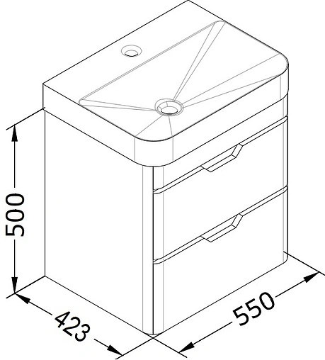 Тумба-умывальник подвесная ISVEA Fonte 57 антрацит 21SQS104057I+10SQ50057SV Тумба-умывальник подвесная ISVEA Fonte 57 антрацит 21SQS104057I+10SQ50057SV