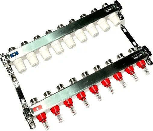 Группа коллекторная с расходомерами 9 отводов 1&quot;в/в x ¾&quot;ек Uni-fitt OPTIMAL 450B4309.RU