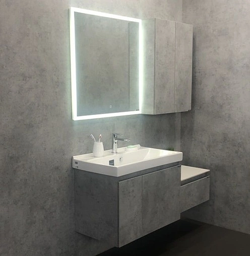 Тумба-умывальник подвесная Comforty Осло 80 бетон светлый 00-00000836CF