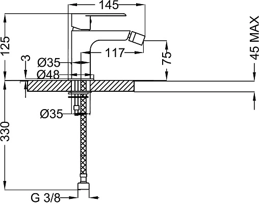Смеситель для биде Cezares Furore хром FURORE-BSM1-01-W0