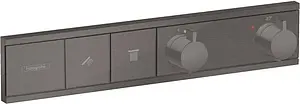 Термостат для 2 потребителей Hansgrohe RainSelect шлифованный чёрный хром 15380340, 1