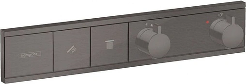 Термостат для 2 потребителей Hansgrohe RainSelect шлифованный чёрный хром 15380340