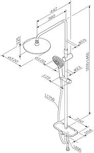 Душевая система со смесителем для душа Am.Pm Like чёрный матовый F0780222 Душевая система со смесителем для душа Am.Pm Like чёрный матовый F0780222, 2