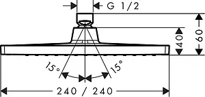 Лейка верхнего душа Hansgrohe Crometta E 240 1jet хром 26726000, 2